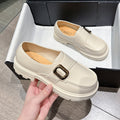 Loafers round toe retro women's toe cap pvc outwear slip-on fashion british style thick soleartsytrendy