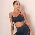 European and american washed jacquard seamless sports bra cut out braid fitness sling intimates yoga wear sports vest for women