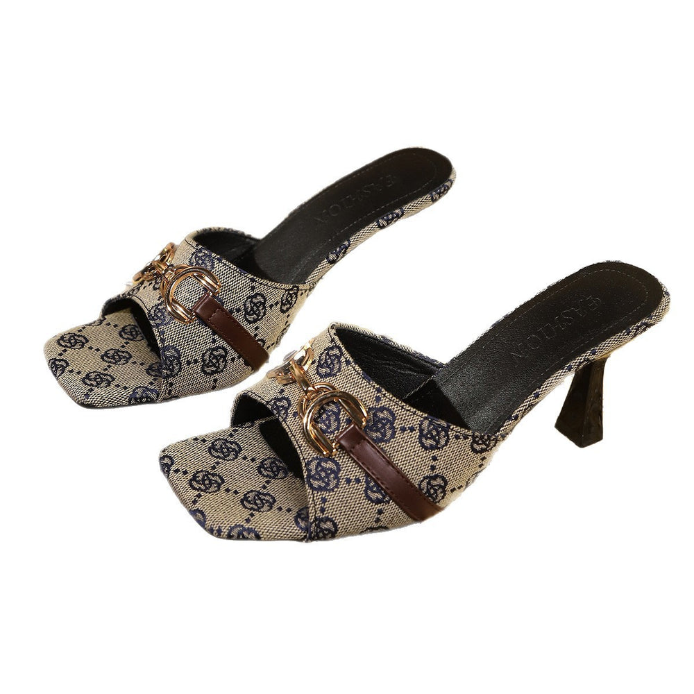 Toe-toe fish mouth women's slippers 2026 summerfashion style fashion high heels plus size cross-border belt buckle sandals