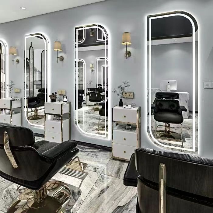 Hairdressing mirror, hair salon special, hair salon mirror, popular led single-sided luminous wall-mounted smart mirror