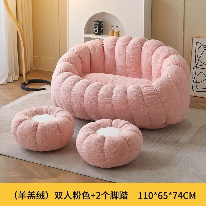 Lazy sofa detachable washable single and double can lie down and sleep lazy nest chair for home small apartment balcony casual bean bag