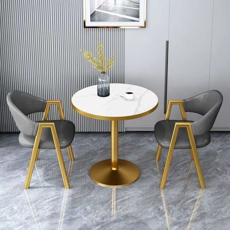 Nordic style negotiation table and chair combination, simple small apartment, milk tea balcony casual small round table, balcony tea table and chair