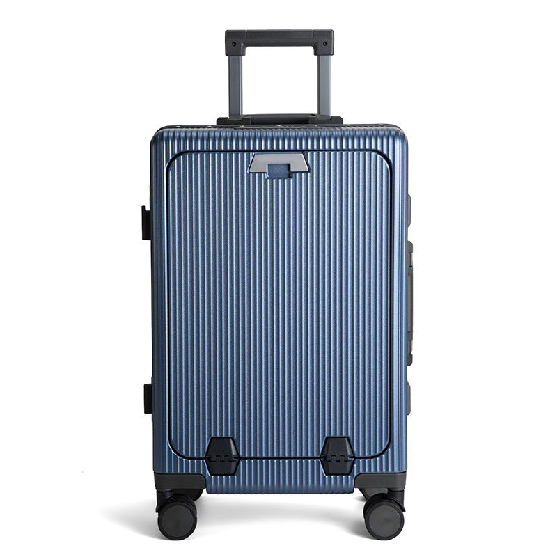 Front open aluminum frame suitcase 24 trolley case universal wheel travel bag 20 inch boarding case high value password box