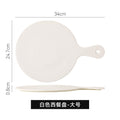 Scandinavianins marble gold pattern ceramic high-looking tray western food steak plate classy handle plate