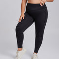 European and american plus size pocket yoga pants - women's high waist butt lifting seamless workout leggings - high elasticity brushed athletic pants