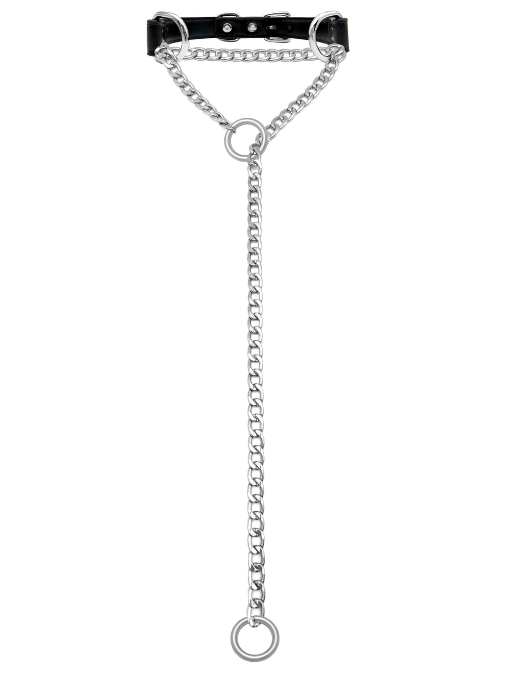 European and american new lariat heart necklace o-ring sliding chain necklace hip hop punk rock stainless steel pendant