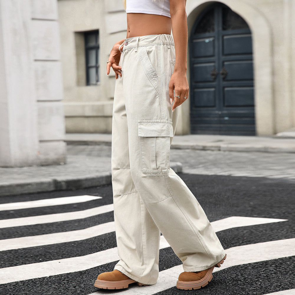 European and american cross-border e-commerce new women's straight-leg jeans,  autumn collection, loose fit, slimming blue denim trousers, casual style