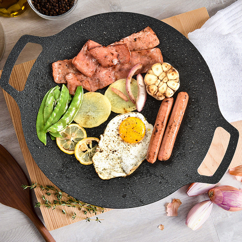 Korean style maifan stone grill pan non-stick iron plate grill cassette stove for home bbq plate camping outdoor korean style multifunctional