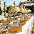 Diamond-shaped golden stainless steel buffet stove 8l hanging buffet stove for hotel restaurants