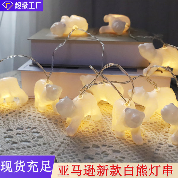 's new LED Easter decorative light string interior decoration creative white bear lights led polar bear lights