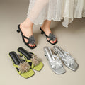 2026new arrival crystal fireworks fairy shoes thick heel sandals outwear sandals women's shoes fashionelegant one-line slippers