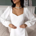 spring/autumn new arrivals: european and american style tenu white long-sleeve dress - perfect for cross-border  sales