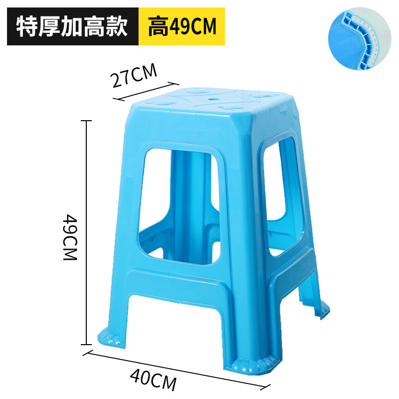 Extra thick red plastic stool cooked glue household thickened dining table stool plastic chair adult high bench high foot stool commercial