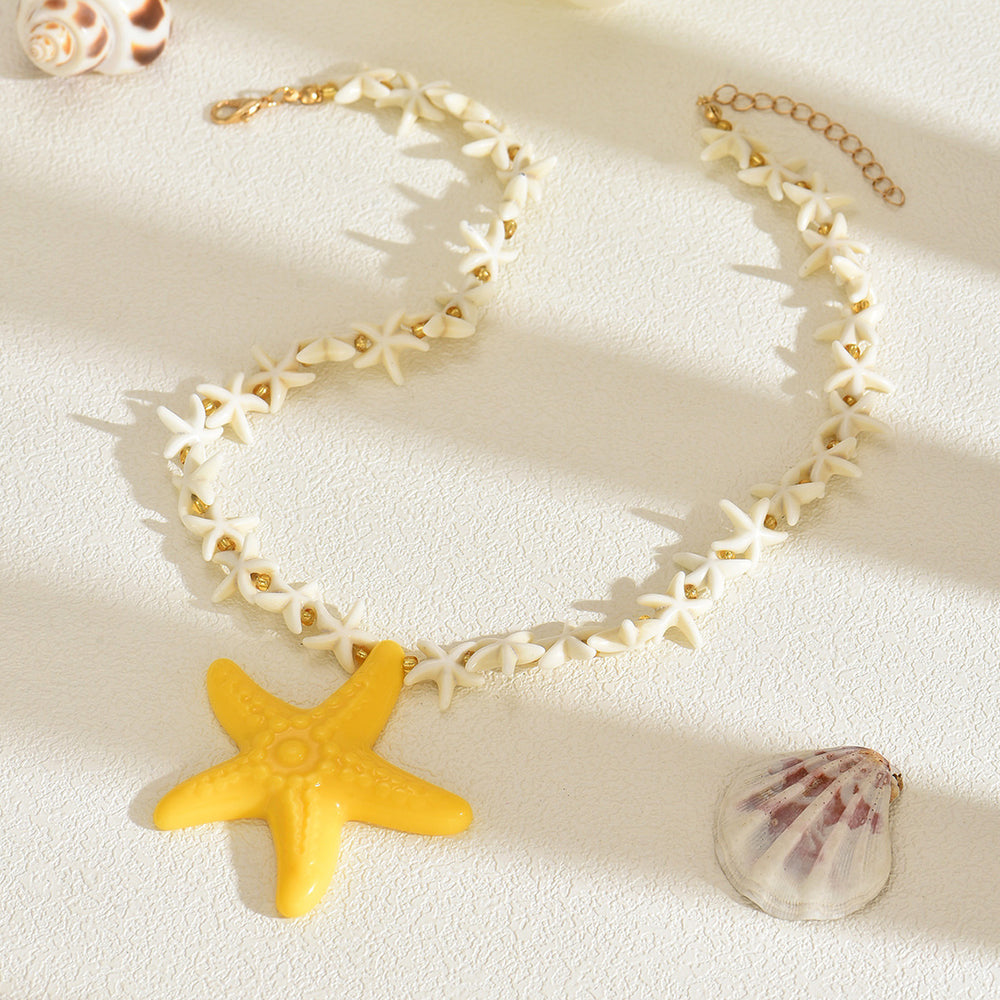 Wholesale seashell necklaces - european & american cross-border ocean-inspired jewelry - luxury, niche design, resin starfish autumn/winter necklaces
