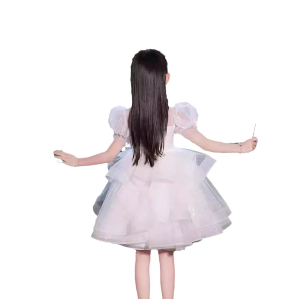 New arrival kidsshort dress new arrival style children's clothing baby girl first birthday mesh tutu skirt girl princess dress evening dress