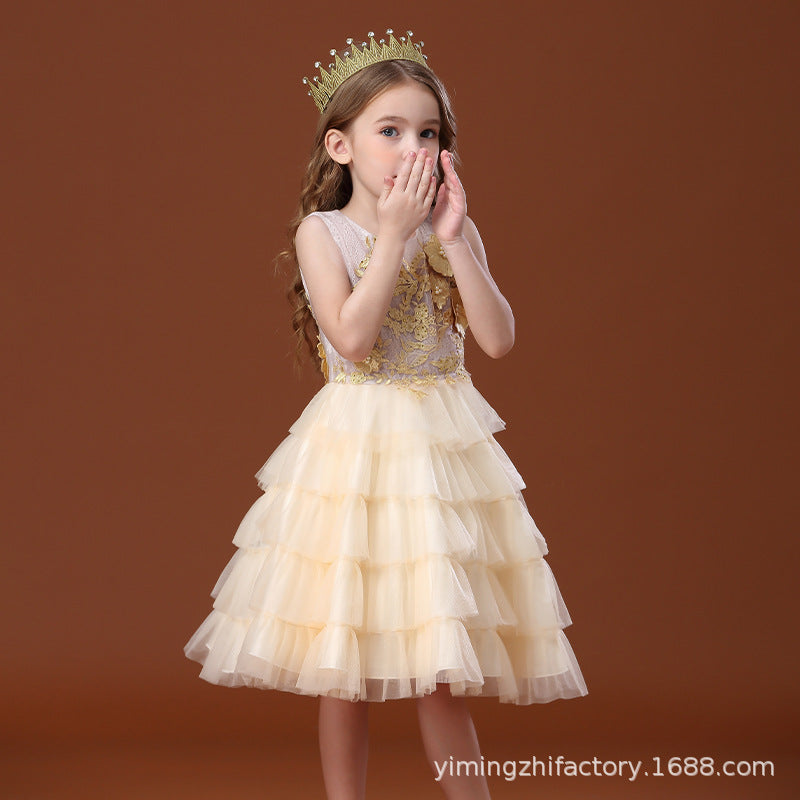 Custom-made girls' formal dresses, cake skirts, black swan tutu dresses, european and american style puffy skirts, children's birthday girl dresses