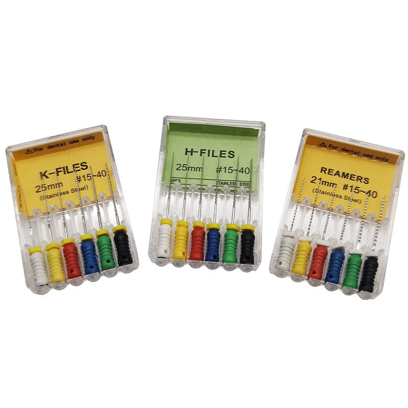 Dental H file K file Enlarged needle Root canal Stainless steel file Nickel titanium file R file One box of six boxed manometry needles Hand use