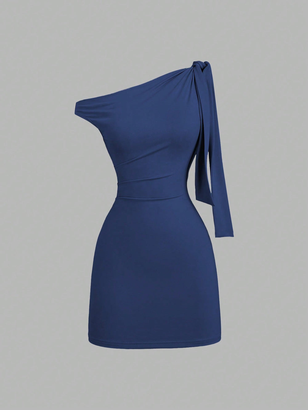 European and american style hot girl cross-border new solid color one-shoulder sleeveless patchwork tie-up bodycon mini dress for women