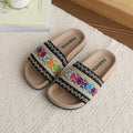 one-line flats slippers summernew arrivalkids shoes bohemia style flatsoutwear shoes woven beach shoes