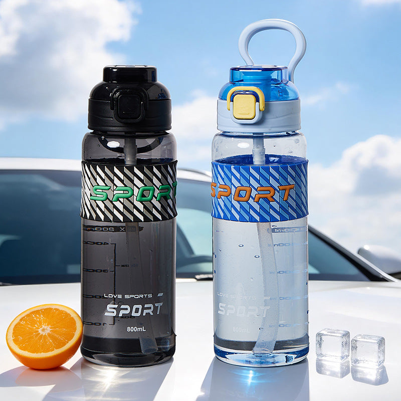 New arrival high-looking sports water cup large capacity bouncing straw cup student outdoor fitness anti-fall sports water cup
