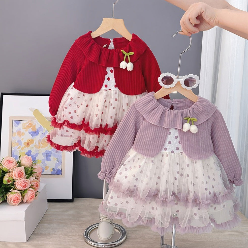 Girls' dress gown  new style children's chic princess dress baby girl autumn dress first birthday baby dress