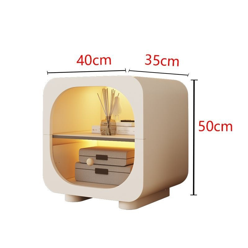 Cream style bedside table frenchaccessible luxury bedroom modern casualpopularins wabi-sabi bedside storage cabinet