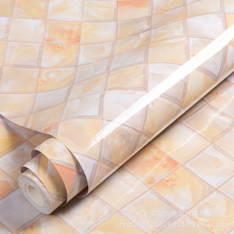 Cross-border Supply Desktop Stickers Marble Wallpaper Self-Adhesive Kitchen Oil-proof Stickers Furniture Renovation Stove Cabinet Stickers