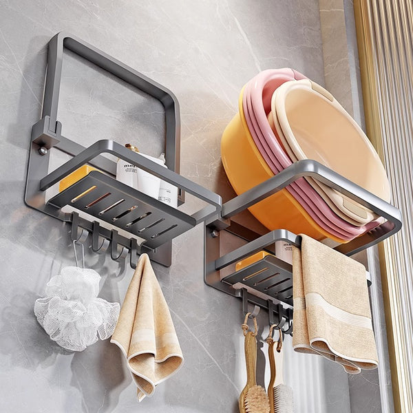 Toilet, bathroom, toilet, washbasin storage rack, wall hanging, no punching, bath basin shelf, hook to put basin artifact