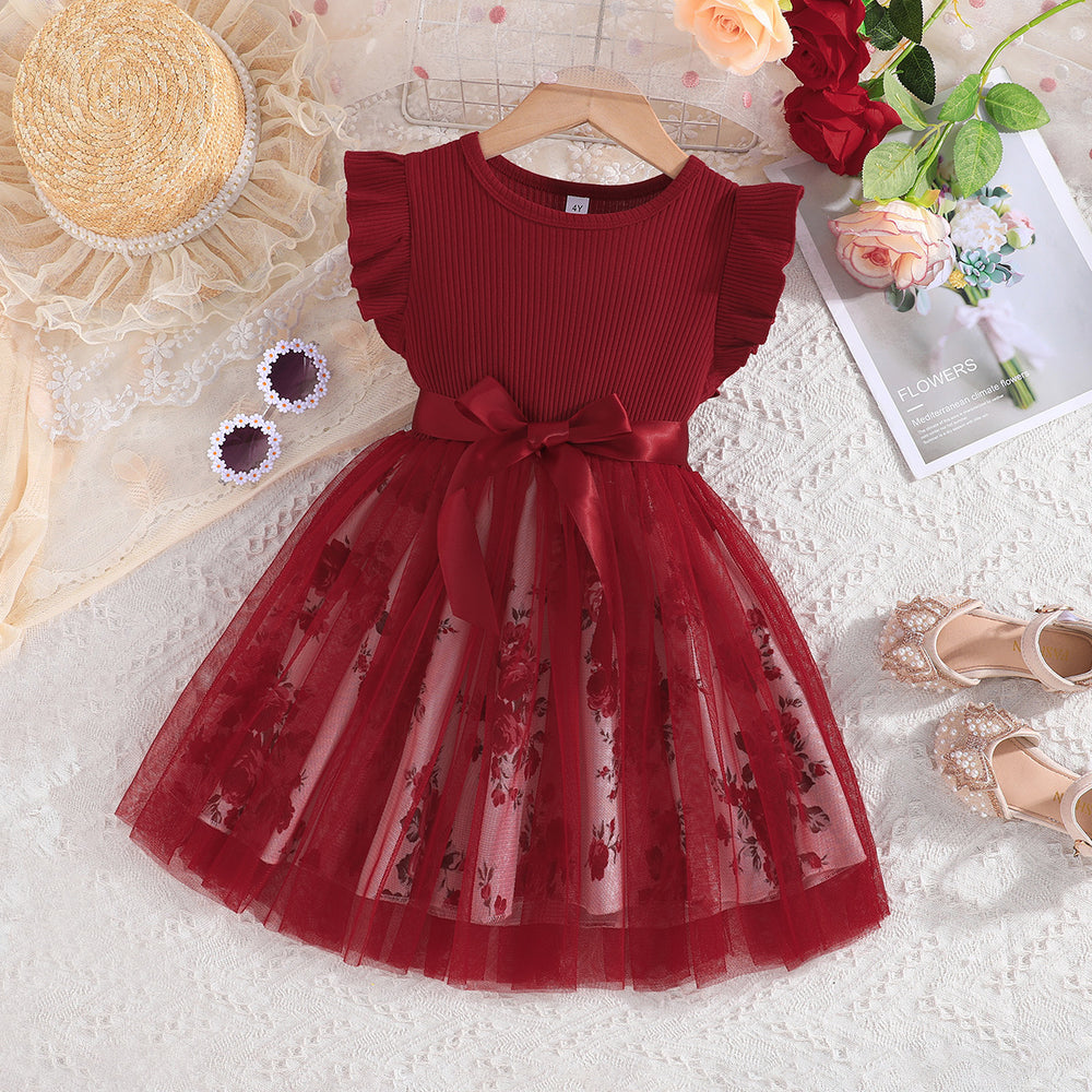 spring/summer girls' mesh casual dress - dropshipping available