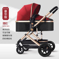 One-hand folding cart with rubber wheels - deluxe edition - burgundy