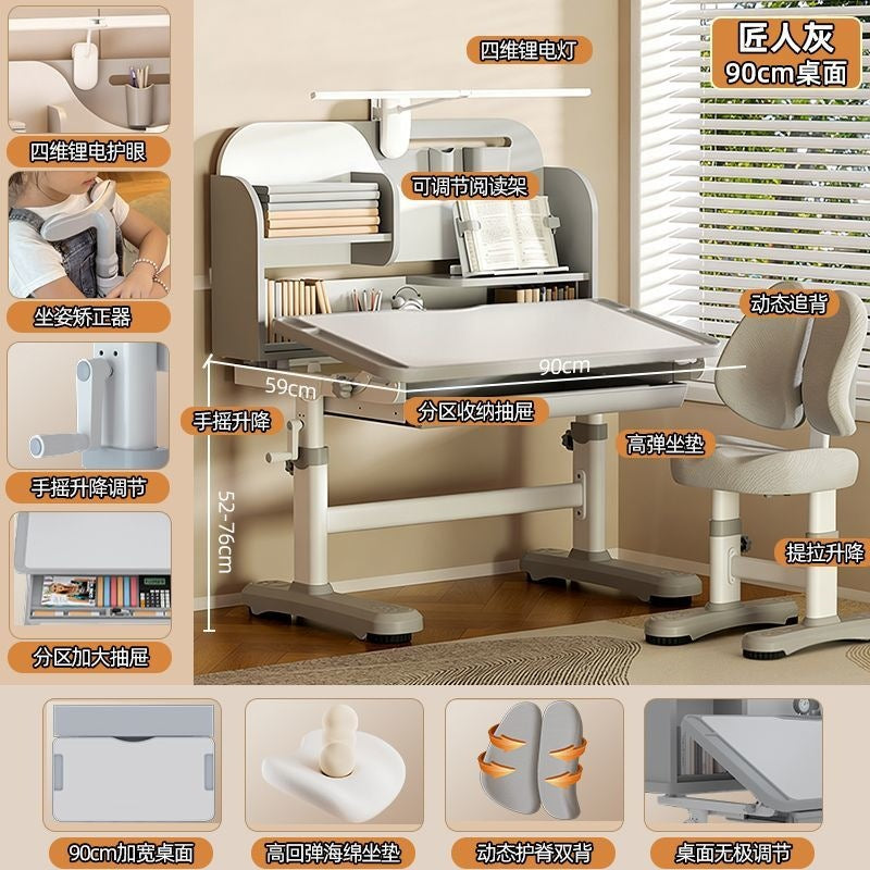 Children's study desk - adjustable height writing desk set for kids, students, and home use - perfect for homework and schoolwork