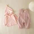 Infant and toddler spring/autumn two-piece outfit set: baby girl vest romper with long-sleeved top and jacket - autumn two-piece set
