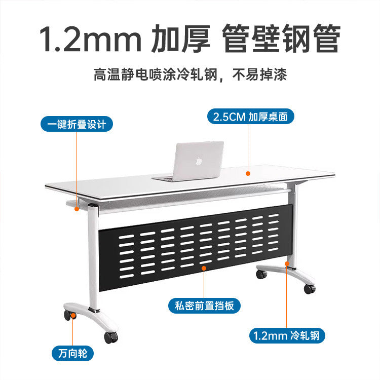 Foldable conference table multifunctional patchwork bench table training double office table foldable training table and chair combination