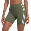 new striped high-waisted peach lift 3/4 leggings - color block breathable sports running yoga shorts for women