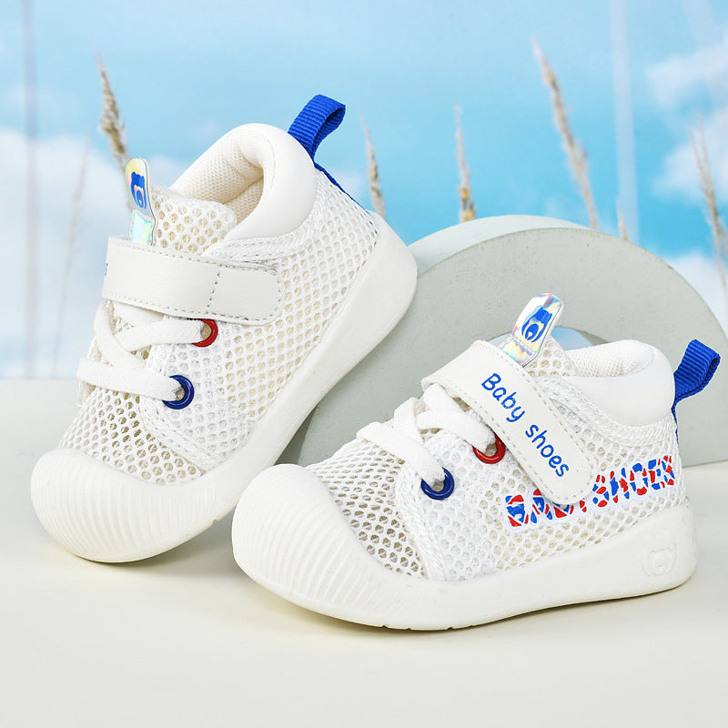 Baby sandals for boys, summer first walker shoes, 0-1-2 years old infant anti-slip soft sole mesh shoes for babies and toddlers, baby girl shoes