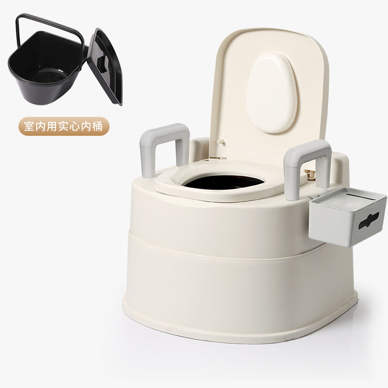 Household adult portable toilet for seniors, pregnant women, and the disabled - indoor commode chair/toilet stool