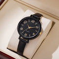 Vintage casual women's thin leather strap watch - elegant, classic, digital-inspired, niche style, student quartz wristwatch