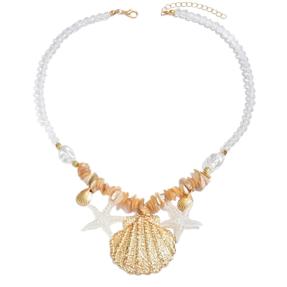 Bohemian shell pendant wholesale cross-border ocean style starfish beaded rope chain women's unique design jewelry necklace