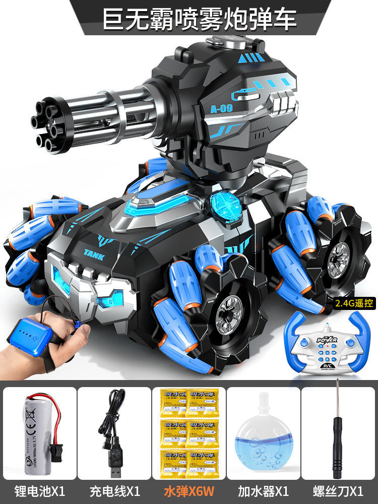 Kids' remote control car - water bomb launcher, gesture sensing tank, 4wd off-road toy car for boys - water bomb launching