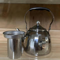 Export middle east stainless steel ling pattern kettle golden teapot hotel thickened large capacity handle water kettle tea kettle manufacturer