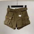 American retroworkwear hot girl hot pants denim shorts women's new arrival summer high waistloose pantspetitesstraight-leg pants