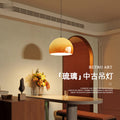 Used japanese retro pendant light - single glass dining table lamp for restaurant, bar, or artistic lighting - high-end style