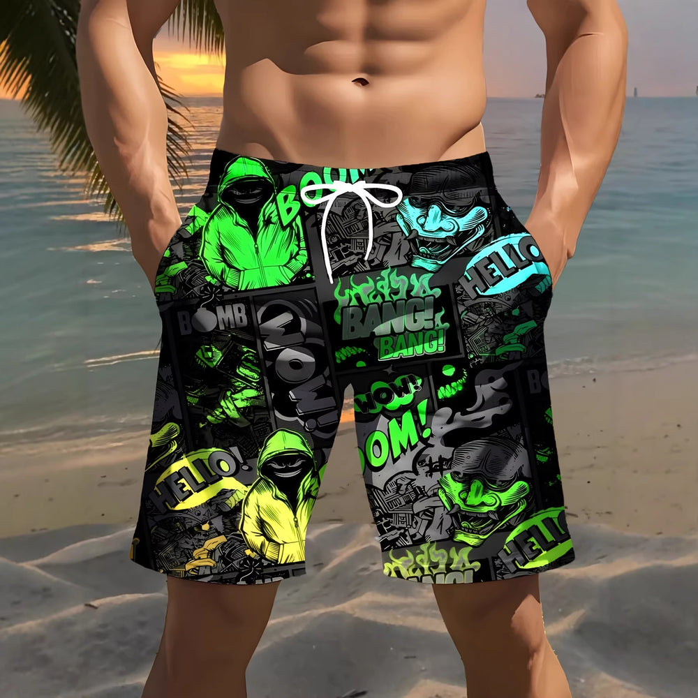 trending men's swim trunks, quick-dry swim shorts, casual athletic beach shorts, new european and american styles
