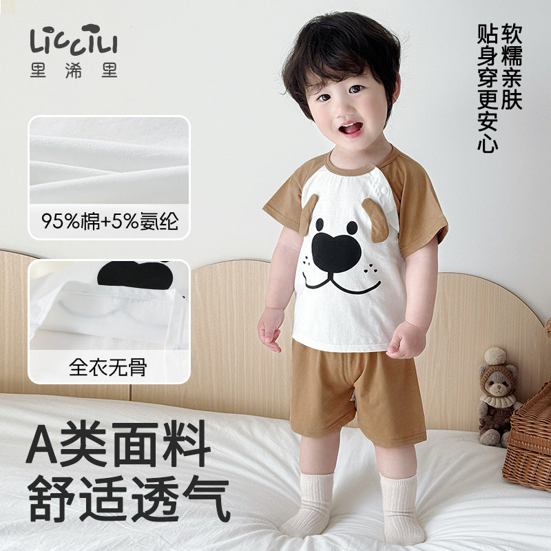 Kids' summer outfit set - short sleeve two-piece set for girls - lightweight and cute summer clothes