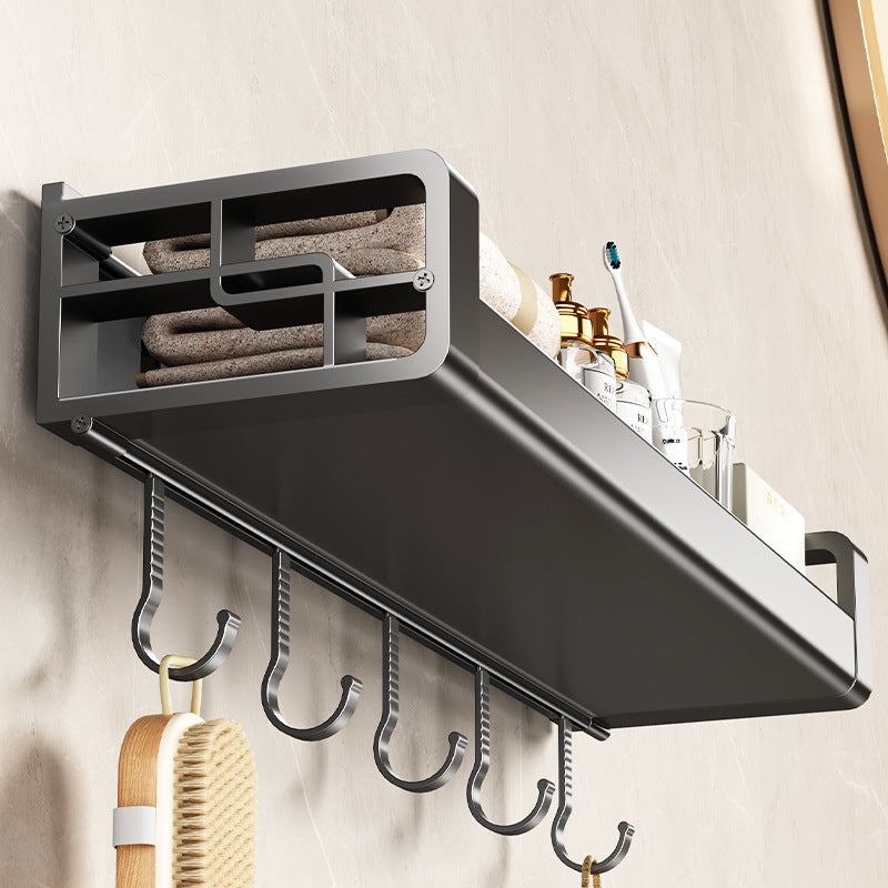 Wholesale Factory Direct Sales Thickened Profile Toilet Shelf Space Aluminum Bathroom Cosmetics Storage Rack No Punching