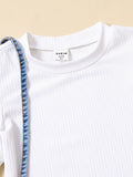 Girls'  spring new arrival:  bestseller long-sleeve outfit - denim pants + adorable fashion denim bag
