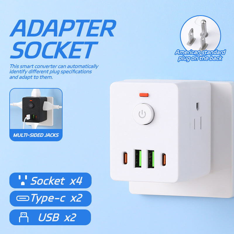 Us standard wireless power strip converter - taiwan china plug adapter - american/canadian power strip