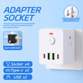 Wireless us standard power strip with usb and type-c fast charging – wall outlet extender