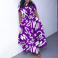 D3375 european and american  cross-border african loose printed large size strap mid-length large swing dress women's clothing