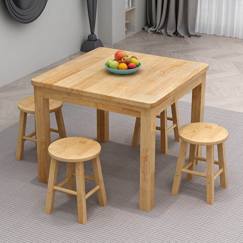 All solid wood fast food table and chairs large stall noodle shop snack bar breakfast household rectangular simple computer desktop desk